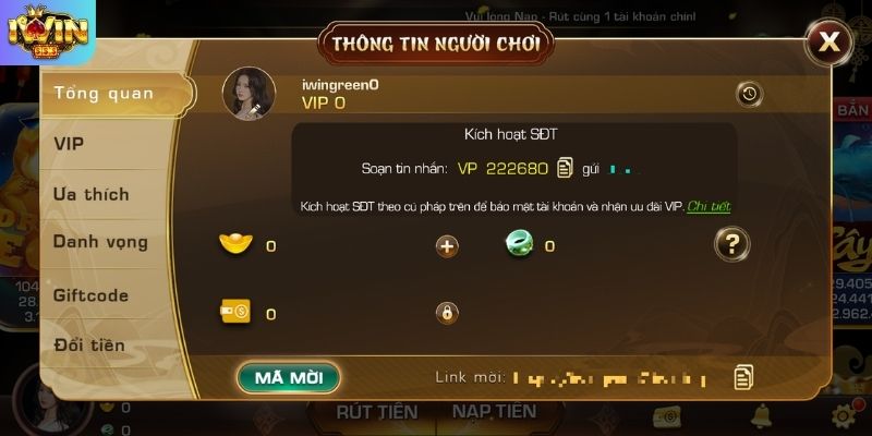 Hệ thống bảo mật hỗ trợ đăng nhập IWIN bằng số điện thoại