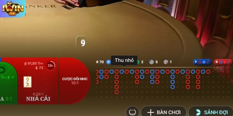 Baccarat IWIN bảng cầu bệt và cầu đảo thực tế