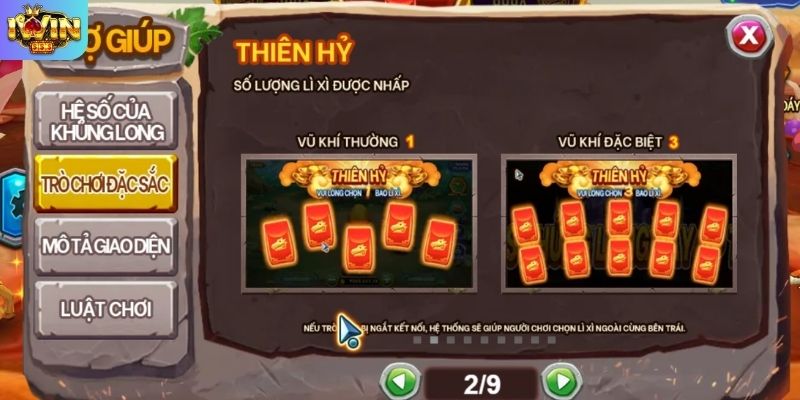 Giao diện nhận thưởng bao lì xì trong bắn cá Dragon Master IWIN
