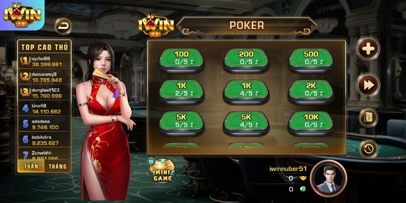 Poker IWIN - Trải Nghiệm Game Bài Chuẩn Casino Quốc Tế